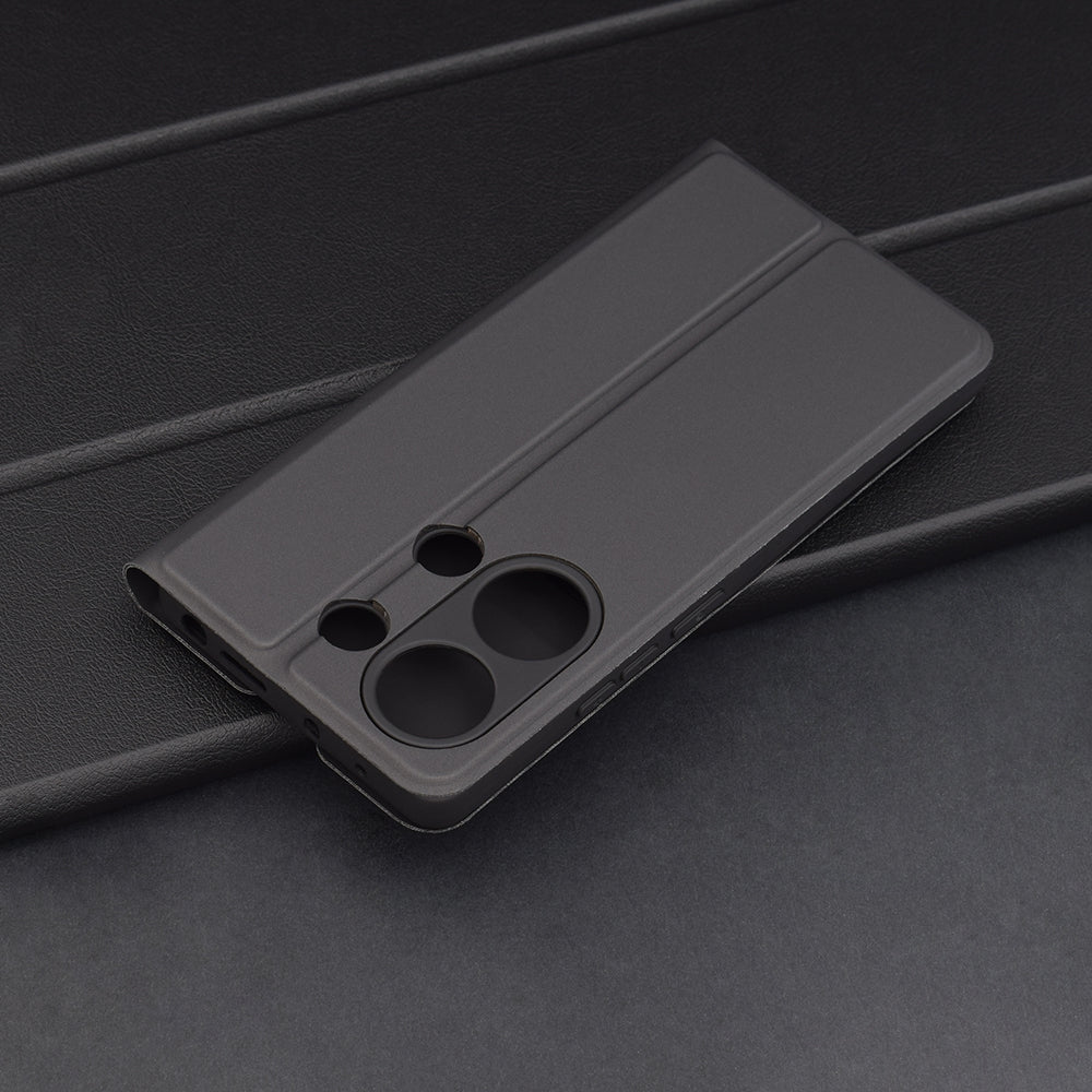 Deksel for Xiaomi Redmi Note 13 Pro 4G / Poco M6 Pro 4G, Techsuit, Magskin Book, Svart