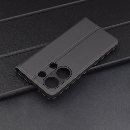 Deksel for Xiaomi Redmi Note 13 Pro 4G / Poco M6 Pro 4G, Techsuit, Magskin Book, Svart