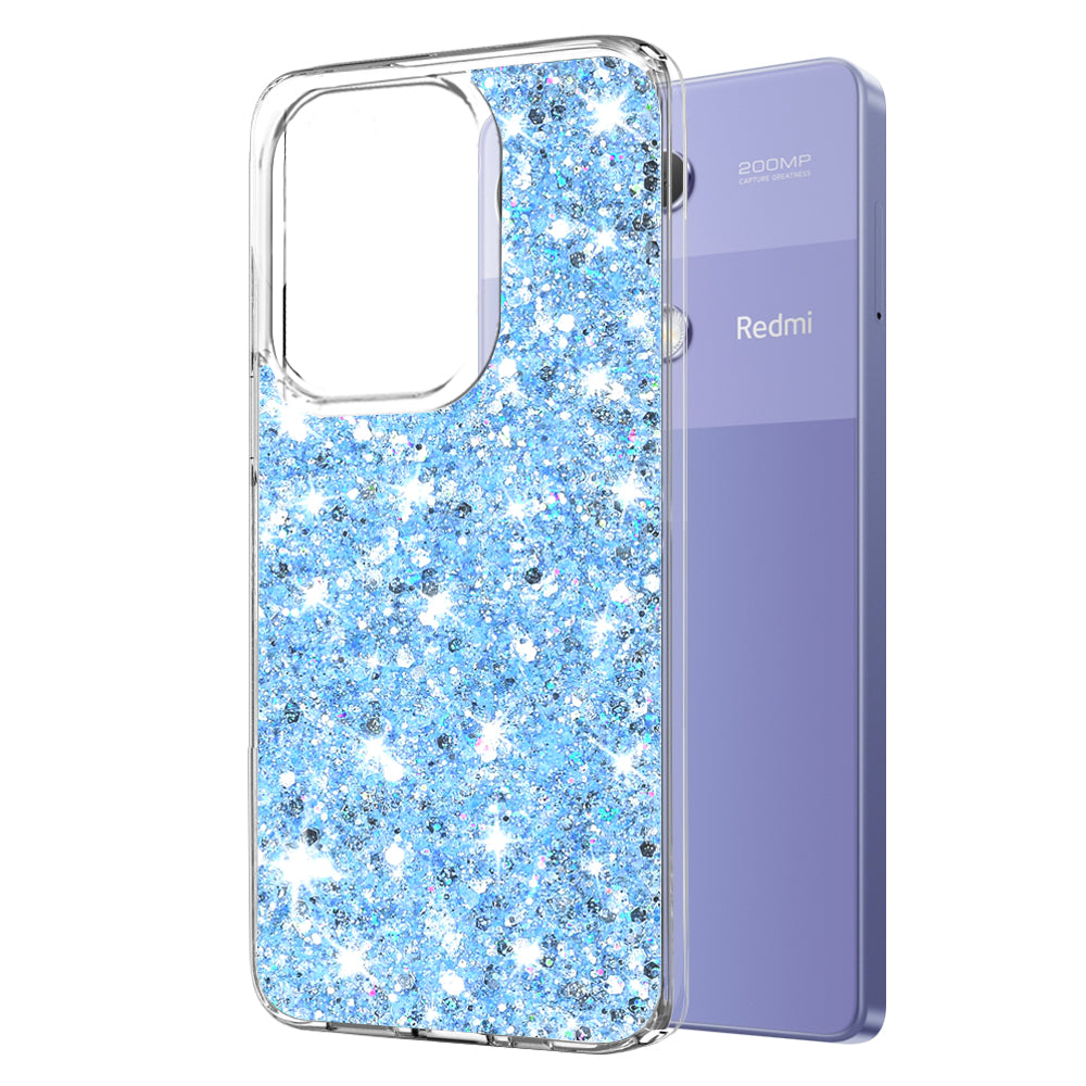 Deksel for Xiaomi Redmi Note 13 Pro 4G / Poco M6 Pro 4G, Techsuit, Glitrende Glitter, Blå