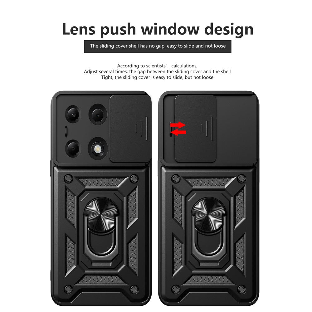 Deksel til Xiaomi Redmi Note 13 Pro 4G / Poco M6 Pro 4G, Techsuit, CamShield, Svart