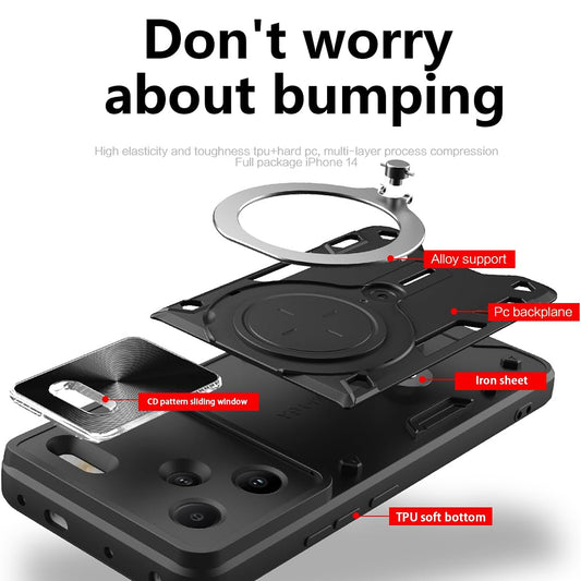 Deksel for Xiaomi Redmi Note 13 Pro+, Techsuit, CamGuard Pro, Svart