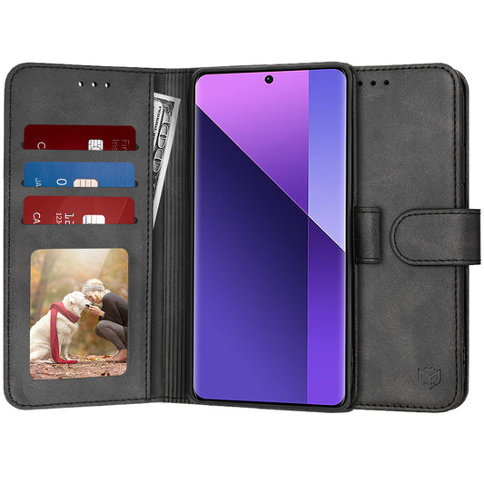 Deksel for Xiaomi Redmi Note 13 Pro+, Techsuit, Diary Book, Svart