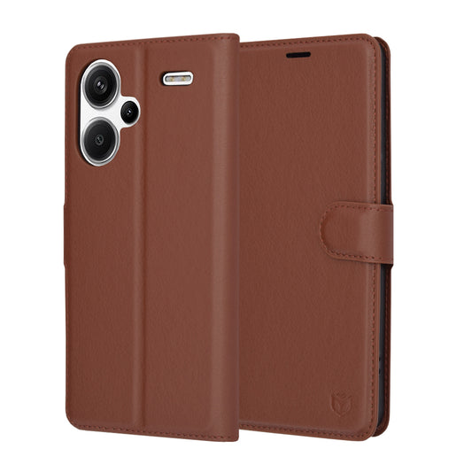 Deksel for Xiaomi Redmi Note 13 Pro+, Techsuit, Leather Folio, Brun