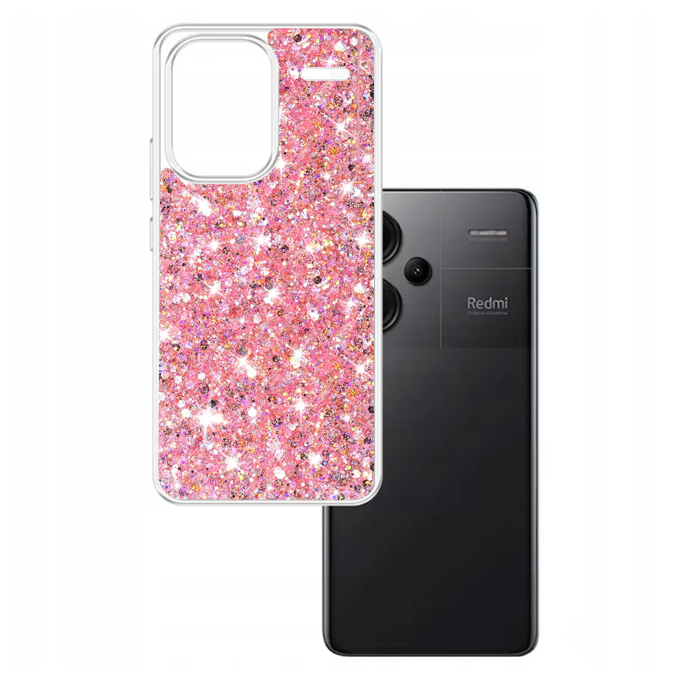 Deksel til Xiaomi Redmi Note 13 Pro+, Techsuit, Glitrende Glitter, Rosa