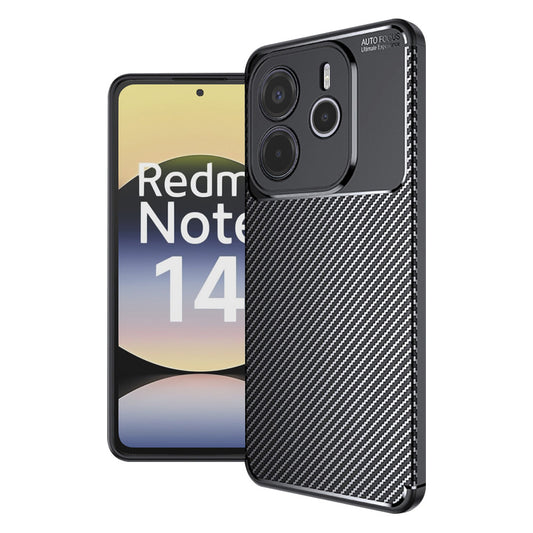 Deksel for Xiaomi Redmi Note 14 4G (Regional), Techsuit, Karbonfiber, Svart