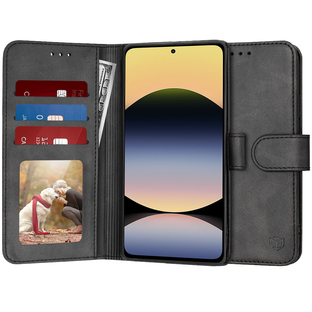 Deksel for Xiaomi Redmi Note 14 4G (Regional), Techsuit, Diary Book, Svart