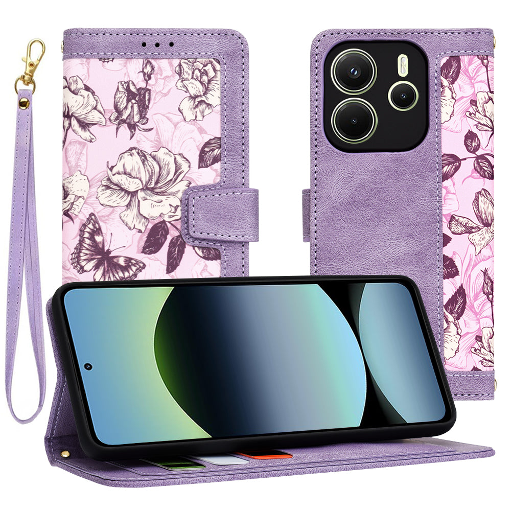 Deksel for Xiaomi Redmi Note 14 4G (Regional), Techsuit, FlipCraft, Lilla