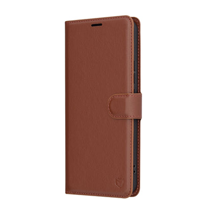 Deksel for Xiaomi Redmi Note 14 4G (Regional), Techsuit, Lær Folio, Brun