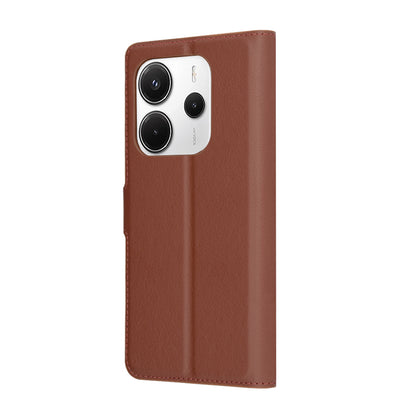 Deksel for Xiaomi Redmi Note 14 4G (Regional), Techsuit, Lær Folio, Brun