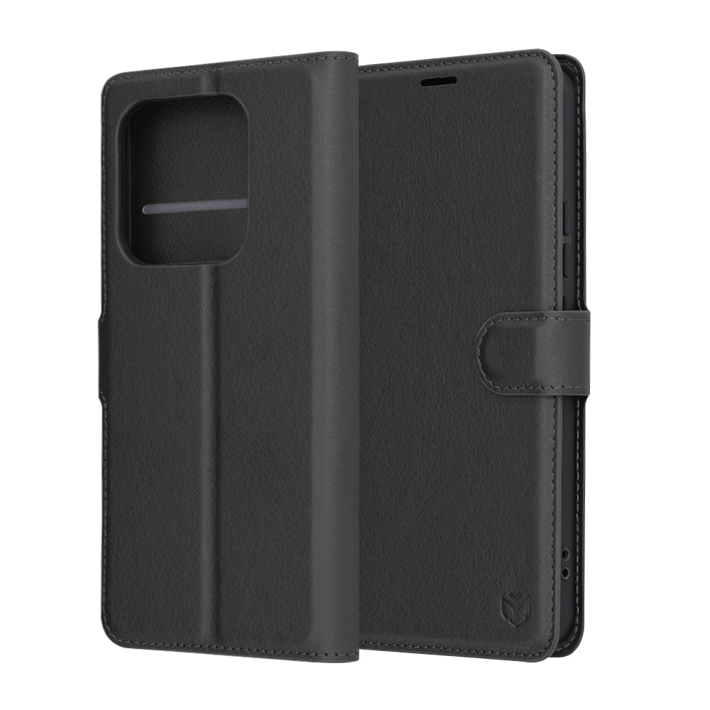 Deksel for Xiaomi Redmi Note 14 4G (Regional), Techsuit, Lær Folio, Svart