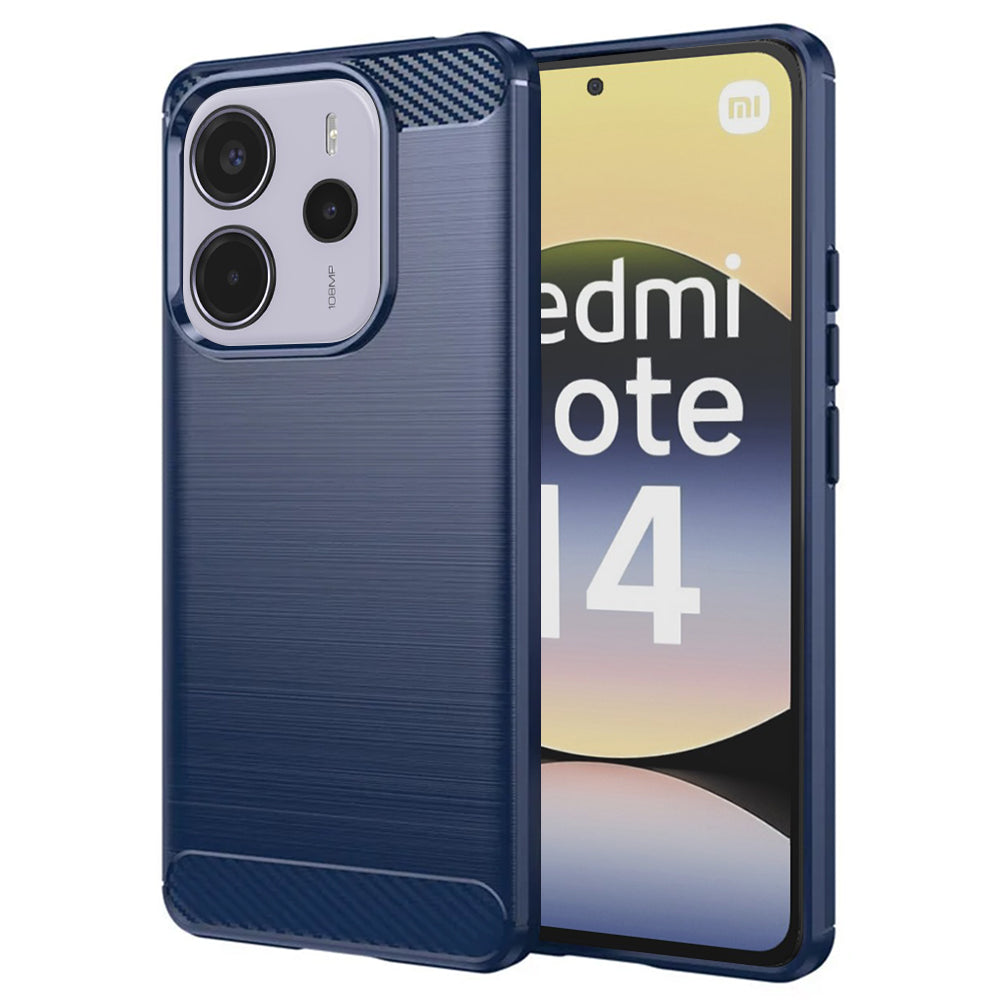 Deksel for Xiaomi Redmi Note 14 4G (Standard), Techsuit, Karbon, Blå