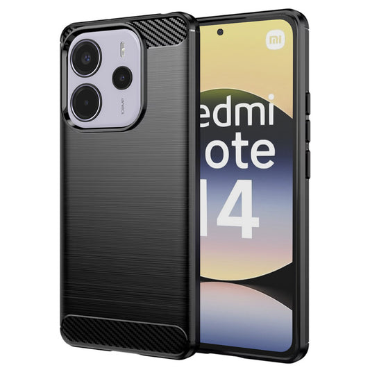 Deksel for Xiaomi Redmi Note 14 4G (Standard), Techsuit, Karbon, Svart