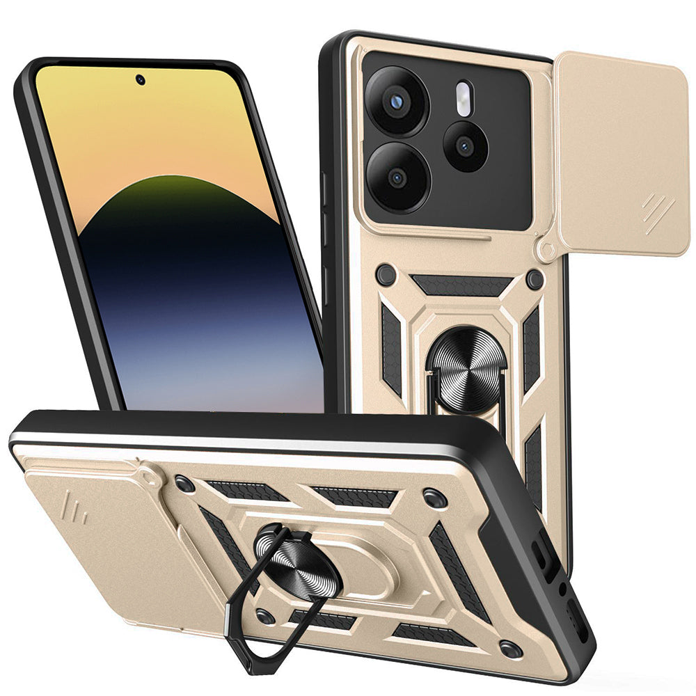 Deksel til Xiaomi Redmi Note 14 5G, Techsuit, CamShield, Gullfarget