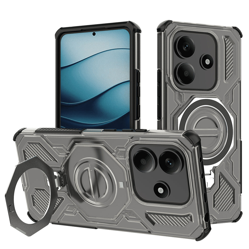 Deksel for Xiaomi Redmi Note 14 5G, Techsuit, Carbon Shield Pro, Røykfarget