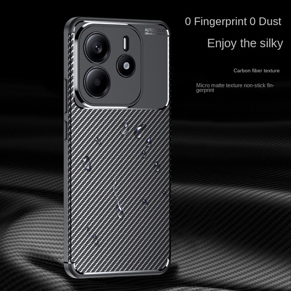 Deksel til Xiaomi Redmi Note 14 5G, Techsuit, Karbonfiber, Svart