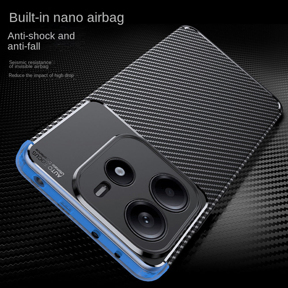 Deksel til Xiaomi Redmi Note 14 5G, Techsuit, Karbonfiber, Svart