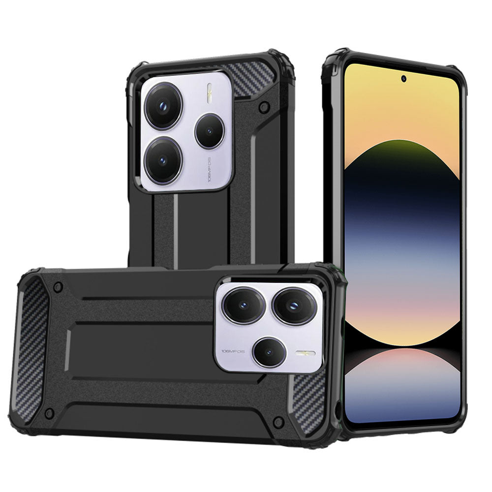 Deksel for Xiaomi Redmi Note 14 5G, Techsuit, Hybrid Armor, Svart