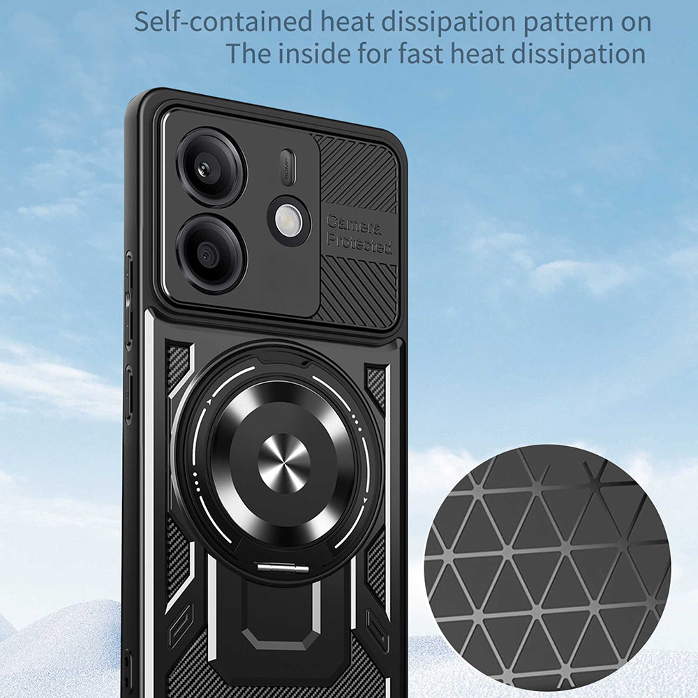 Deksel for Xiaomi Redmi Note 14 5G, Techsuit, RuggedCam, Svart