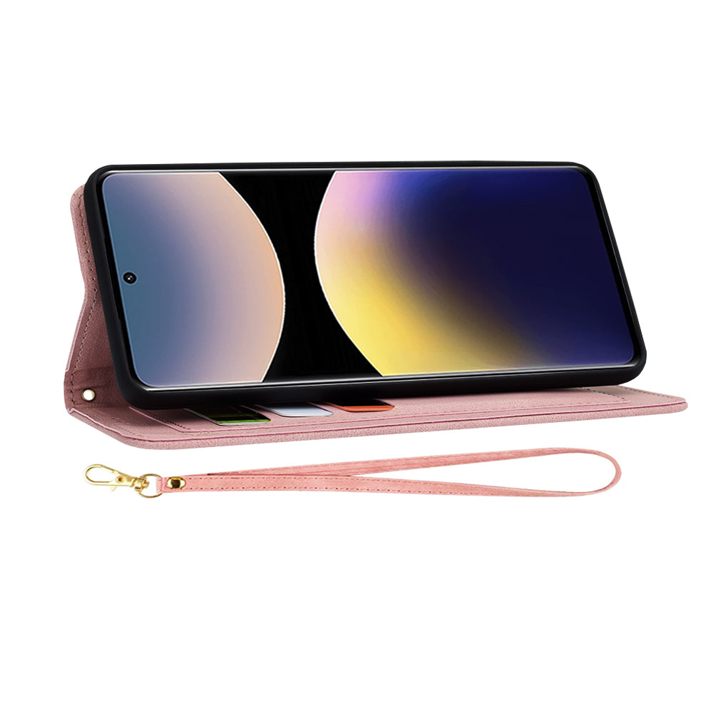 Deksel for Xiaomi Redmi Note 14 Pro 4G, Techsuit, FlipCraft, Rosa