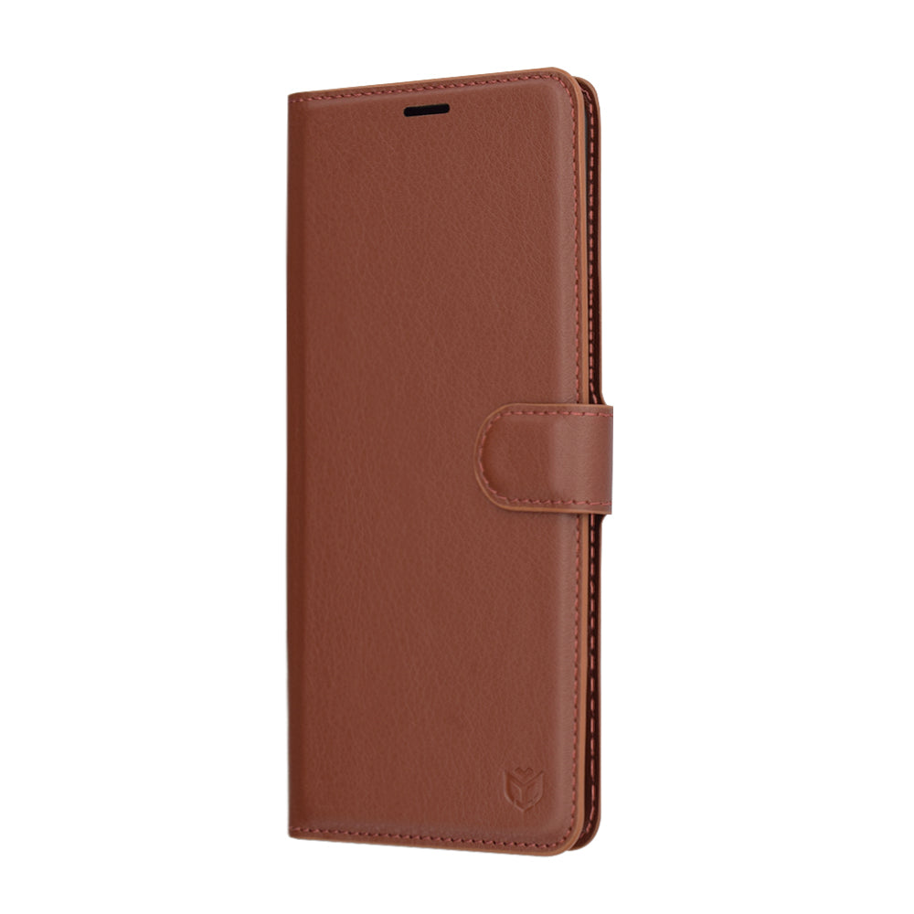 Deksel for Xiaomi Redmi Note 14 Pro 4G, Techsuit, Leather Folio, Brun