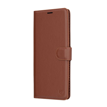 Deksel for Xiaomi Redmi Note 14 Pro 4G, Techsuit, Leather Folio, Brun