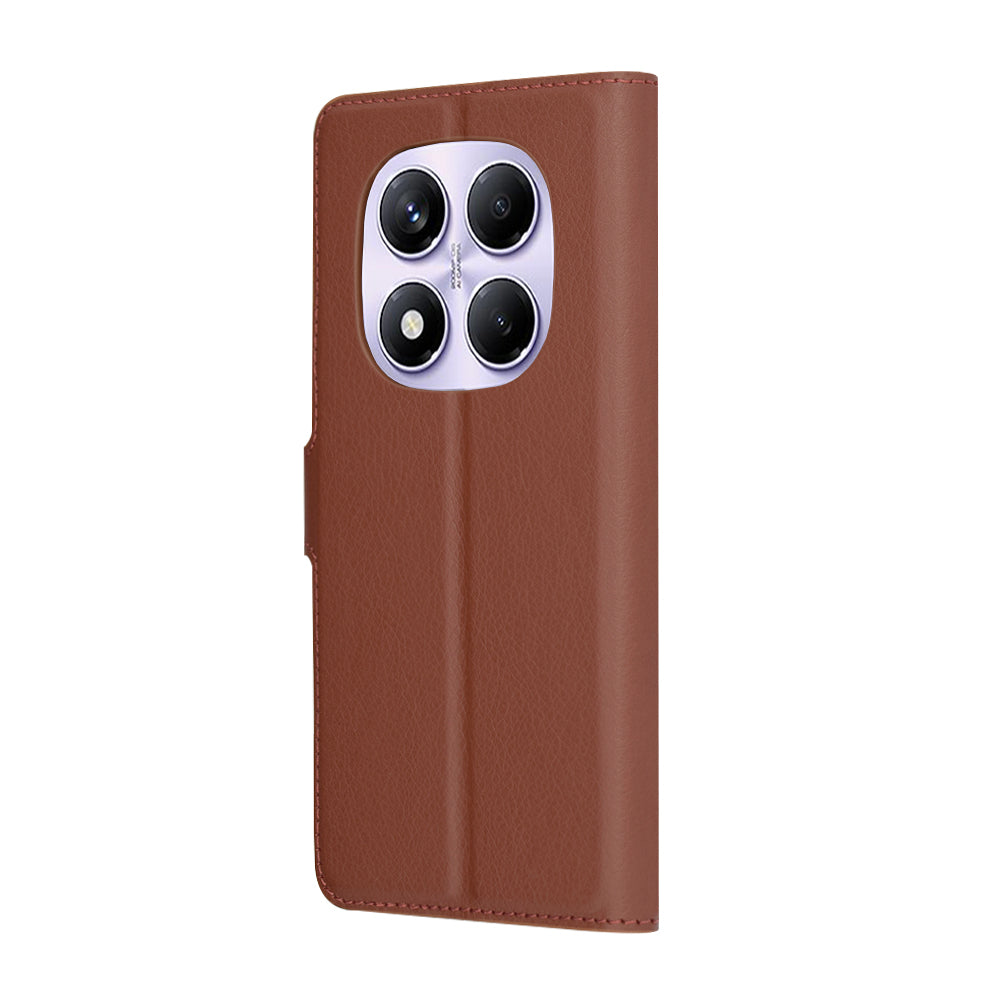 Deksel for Xiaomi Redmi Note 14 Pro 4G, Techsuit, Leather Folio, Brun