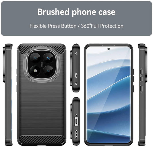 Deksel til Xiaomi Redmi Note 14 Pro+ 5G, Techsuit, Karbon, Svart