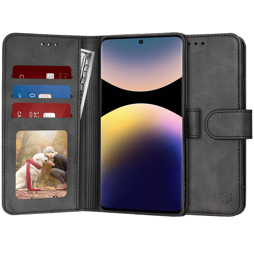 Deksel til Xiaomi Redmi Note 14 Pro+ 5G, Techsuit, Diary Book, Svart