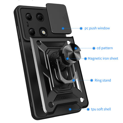 Deksel til Xiaomi Redmi Note 14S / Note 13 Pro 4G / Poco M6 Pro 4G, Techsuit, CamShield, Blå