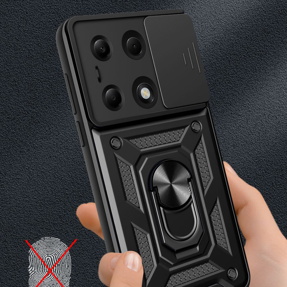 Deksel for Xiaomi Redmi Note 14S / Note 13 Pro 4G / Poco M6 Pro 4G, Techsuit, CamShield, Svart