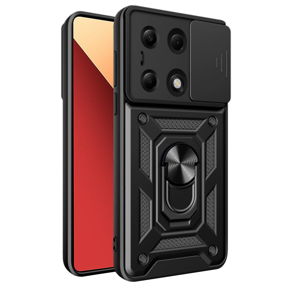 Deksel for Xiaomi Redmi Note 14S / Note 13 Pro 4G / Poco M6 Pro 4G, Techsuit, CamShield, Svart