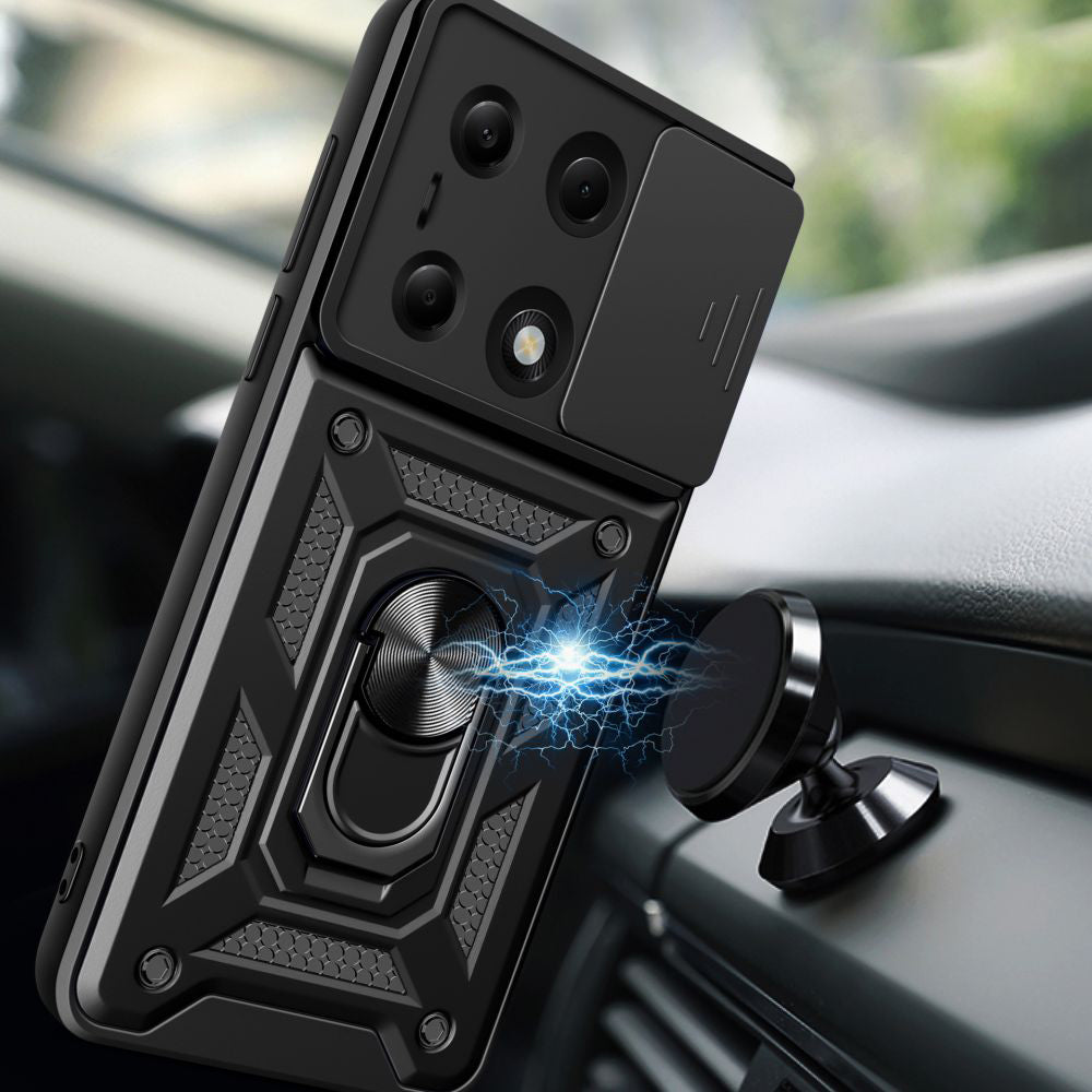Deksel for Xiaomi Redmi Note 14S / Note 13 Pro 4G / Poco M6 Pro 4G, Techsuit, CamShield, Svart