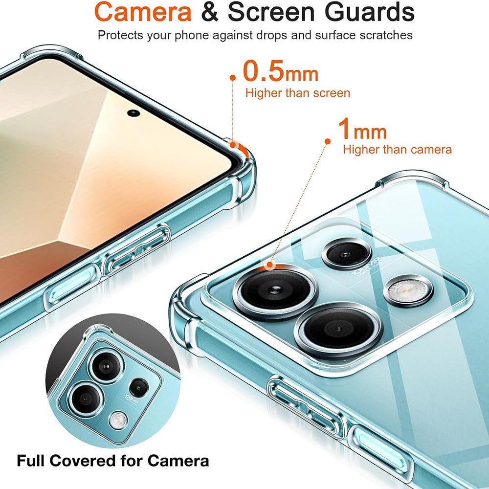 Deksel for Xiaomi Redmi Note 14S, Techsuit, Støtsikker Klar, Transparent