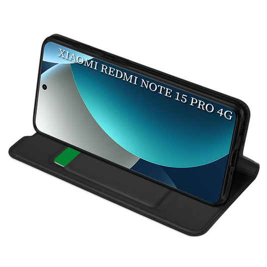 Deksel for Xiaomi Redmi Note 15 Pro 4G, Techsuit, Magskin Book, Svart
