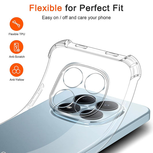 Deksel for Xiaomi Redmi Note 15 Pro 4G, Techsuit, Shockproof Clear, Gjennomsiktig