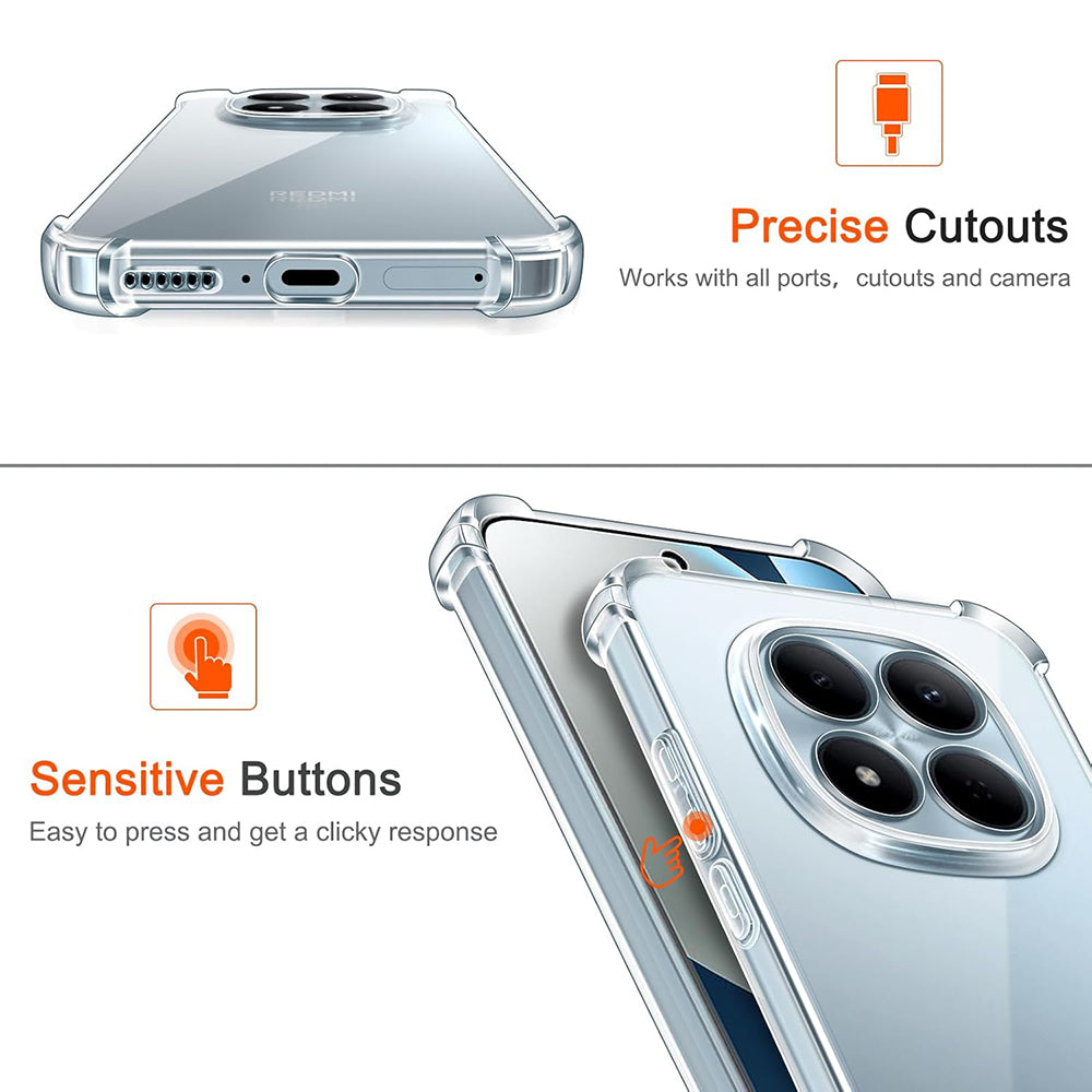 Deksel for Xiaomi Redmi Note 15 Pro 4G, Techsuit, Shockproof Clear, Gjennomsiktig