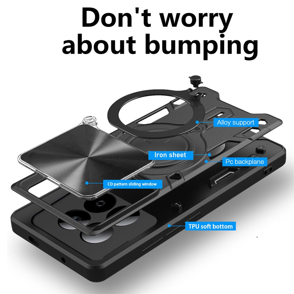 Deksel for Xiaomi Redmi Note 15 Pro 5G, Techsuit, CamGuard Pro, Svart