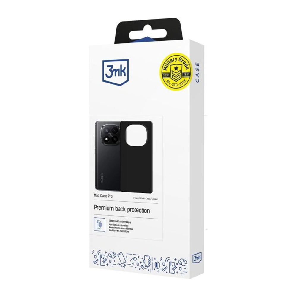 Deksel for Xiaomi Redmi Note 15 Pro+ 5G, 3MK, Pro, Matt Svart