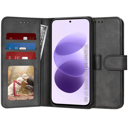 Deksel til Xiaomi Redmi Note 17 4G / Note 17 5G, Techsuit, Diary Book, svart