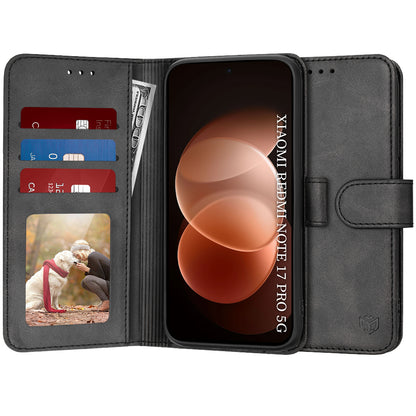 Deksel til Xiaomi Redmi Note 17 Pro, Techsuit, Diary Book, svart