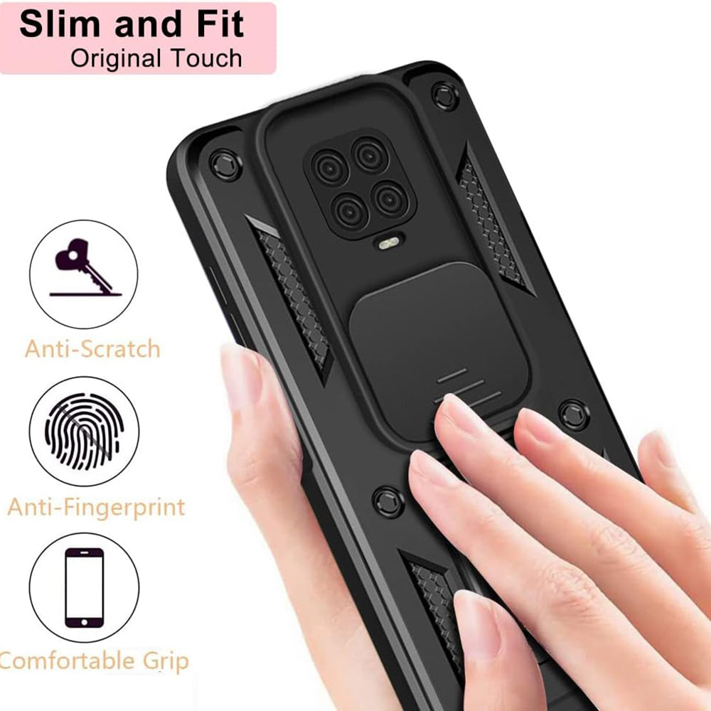 Deksel til Xiaomi Redmi Note 9S / Note 9 Pro / Note 9 Pro Max, Techsuit, CamShield, Svart