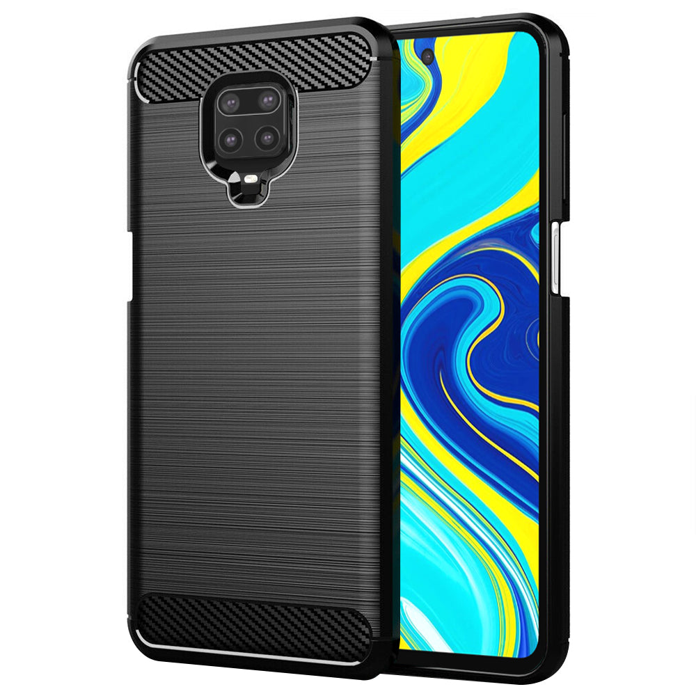 Deksel til Xiaomi Redmi Note 9S / Note 9 Pro / Note 9 Pro Max, Techsuit, Karbon, Svart