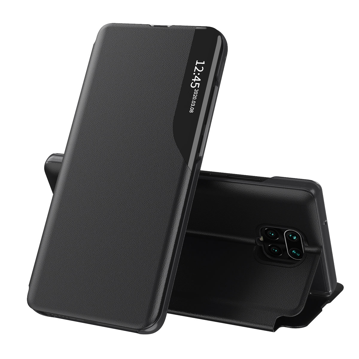 Deksel for Xiaomi Redmi Note 9S / Note 9 Pro / Note 9 Pro Max, Techsuit, eFold, Svart