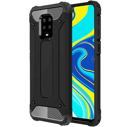 Deksel for Xiaomi Redmi Note 9S / Note 9 Pro / Note 9 Pro Max, Techsuit, Hybrid Armor, Svart