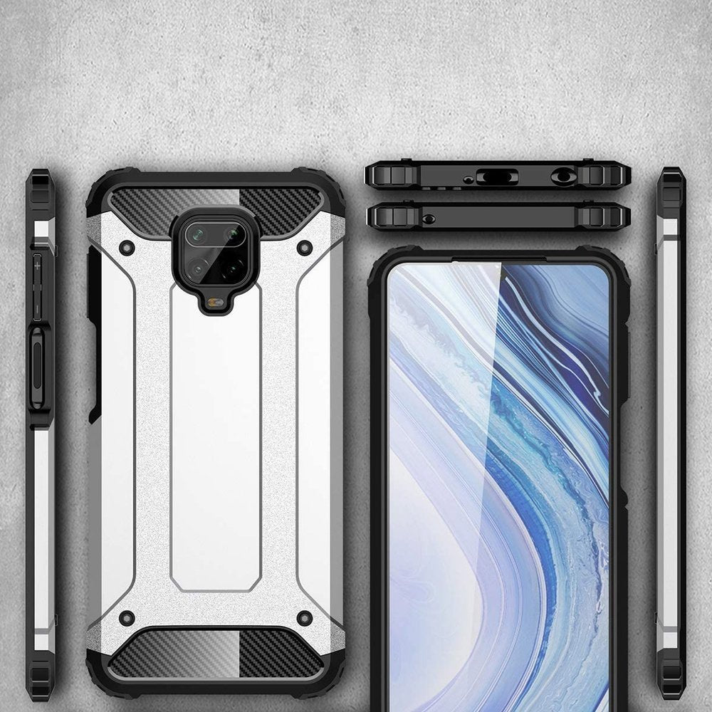 Deksel for Xiaomi Redmi Note 9S / Note 9 Pro / Note 9 Pro Max, Techsuit, Hybrid Armor, Svart
