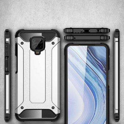 Deksel for Xiaomi Redmi Note 9S / Note 9 Pro / Note 9 Pro Max, Techsuit, Hybrid Armor, Svart