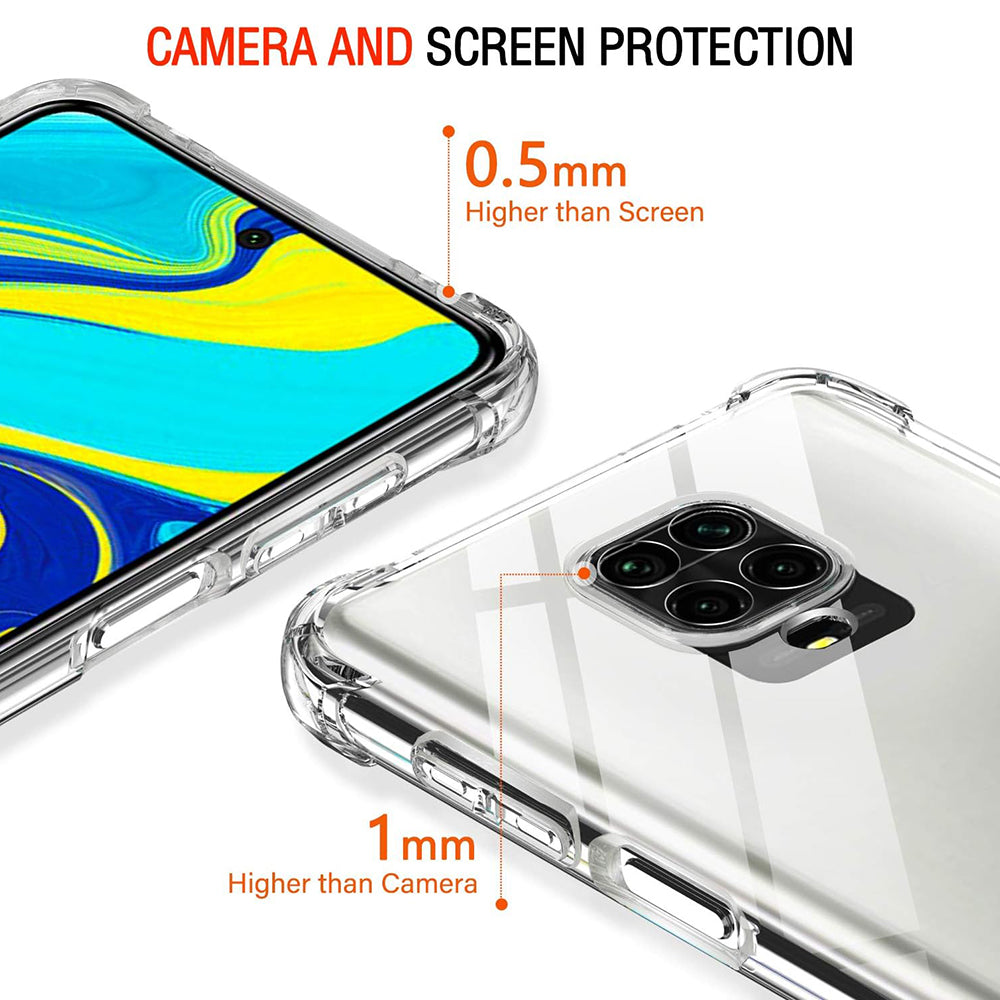 Deksel for Xiaomi Redmi Note 9S / Note 9 Pro / Note 9 Pro Max, Techsuit, Støtsikker Klar, Transparent