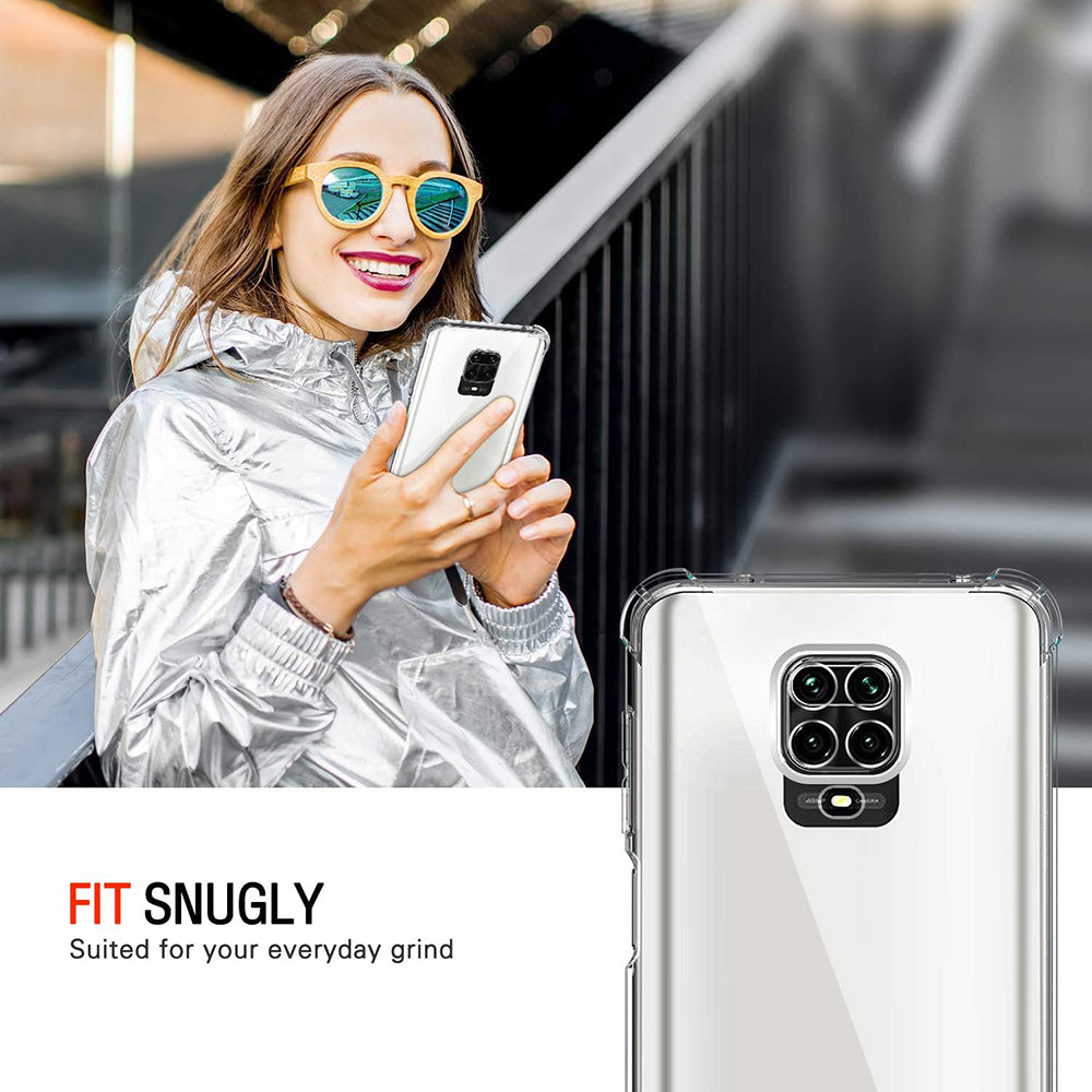 Deksel for Xiaomi Redmi Note 9S / Note 9 Pro / Note 9 Pro Max, Techsuit, Støtsikker Klar, Transparent