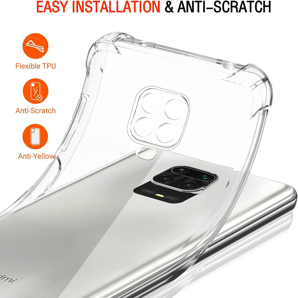 Deksel for Xiaomi Redmi Note 9S / Note 9 Pro / Note 9 Pro Max, Techsuit, Støtsikker Klar, Transparent
