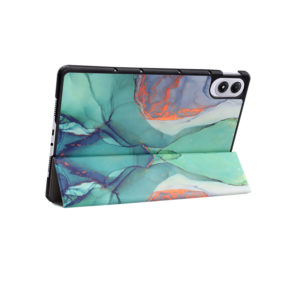 Deksel for Xiaomi Redmi Pad 2 Pro, Techsuit, FoldPro Green Time, Flerfarget